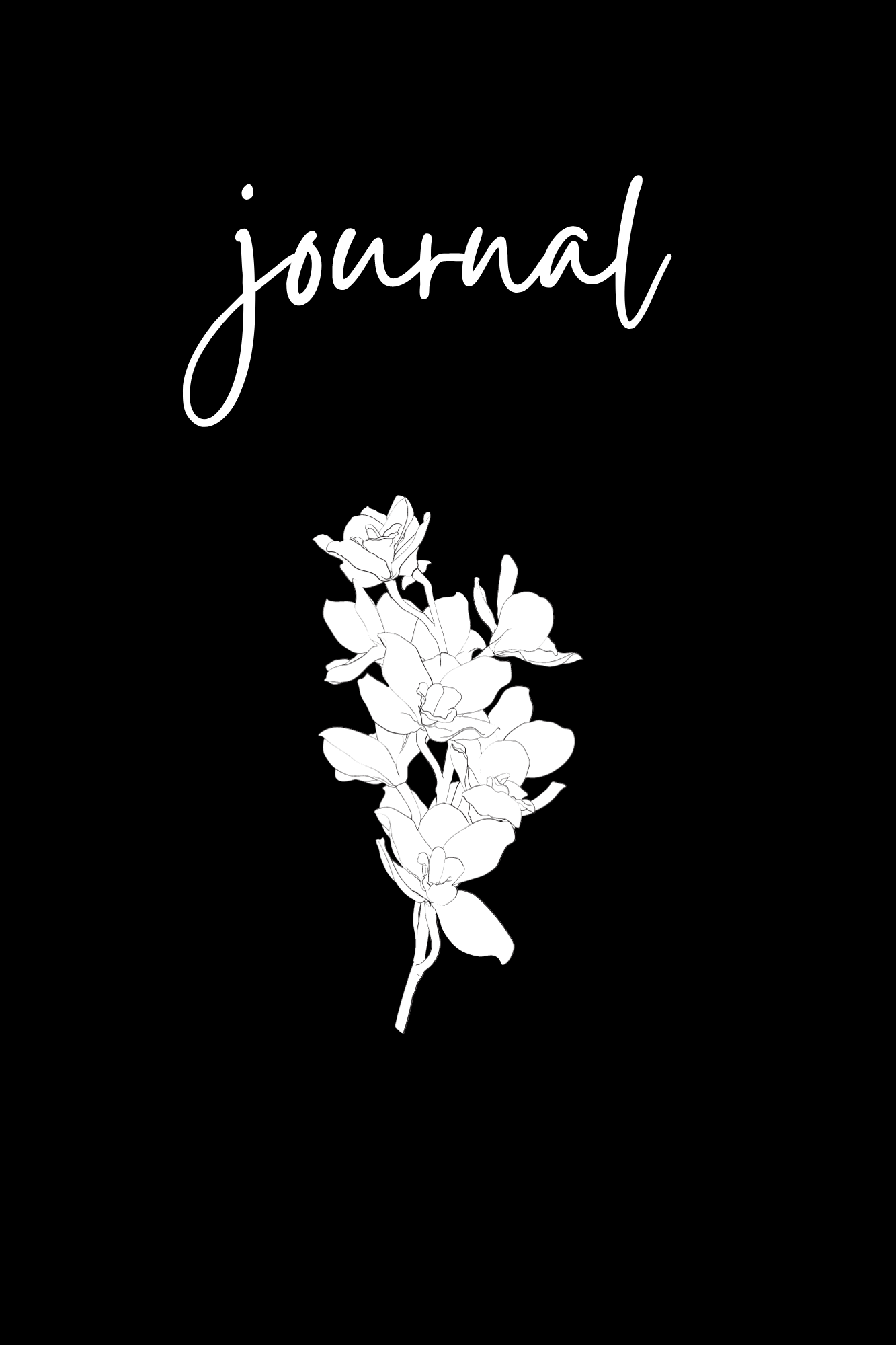 Black and White Floral Journal